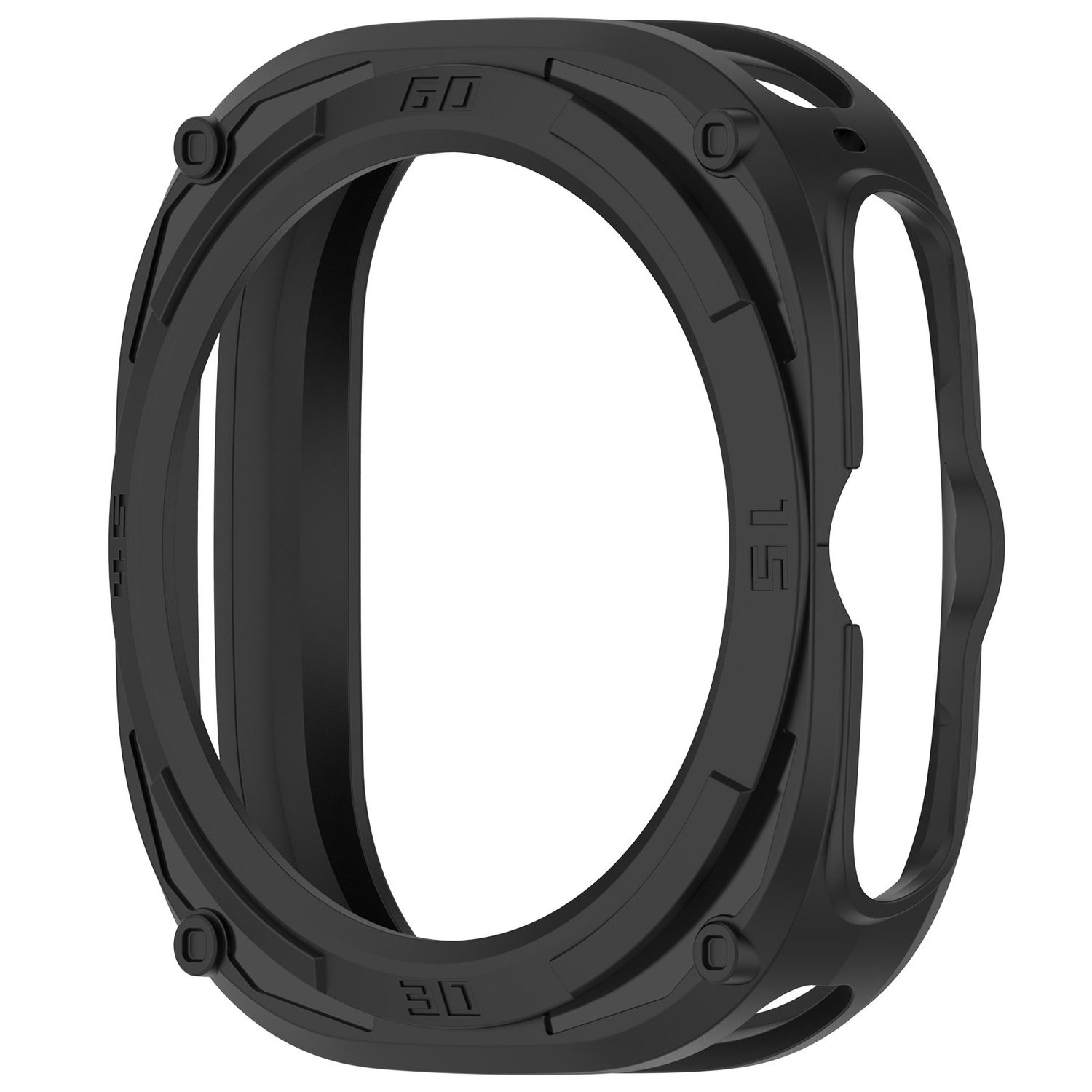 Schwarze Smartwatch am Handgelenk mit klarem Bildschirm, der Statistiken zeigt, mit Grafiken und Text.