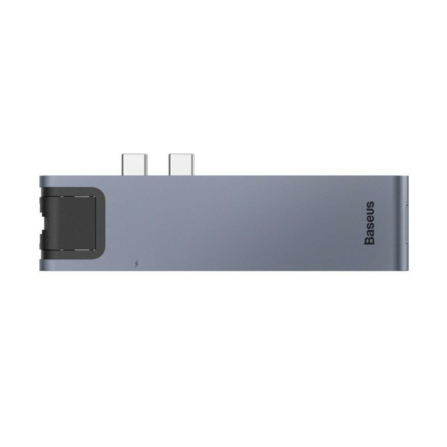 Hub USB-C Baseus grigio con più porte.