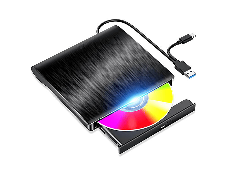 DARMLINK Externe DVD/CD Brenner/Laufwerk mit USB+Type-C extern DVD ...