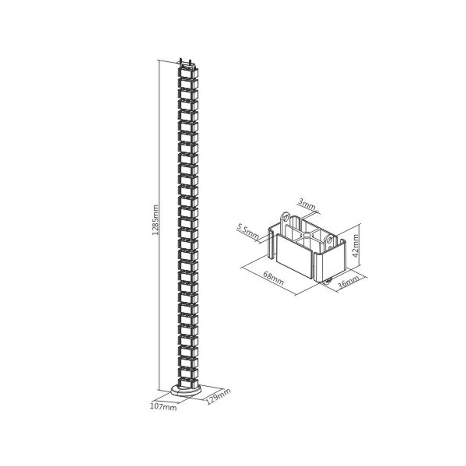 Dibujo técnico de una estructura de soporte con dimensiones y detalles.