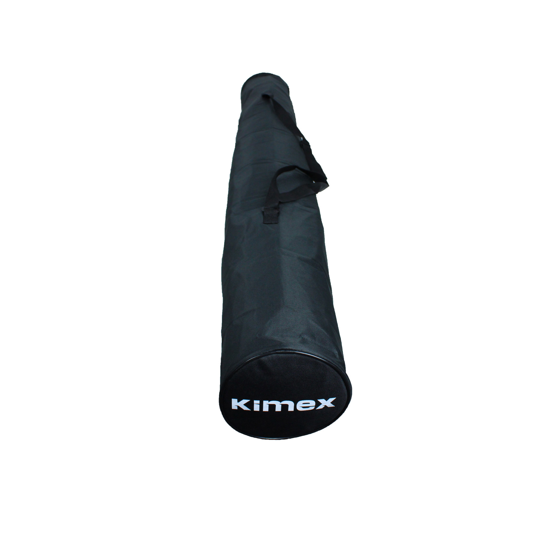 Una bolsa negra larga con asas y la palabra 'Kimex' en blanco en la parte inferior.