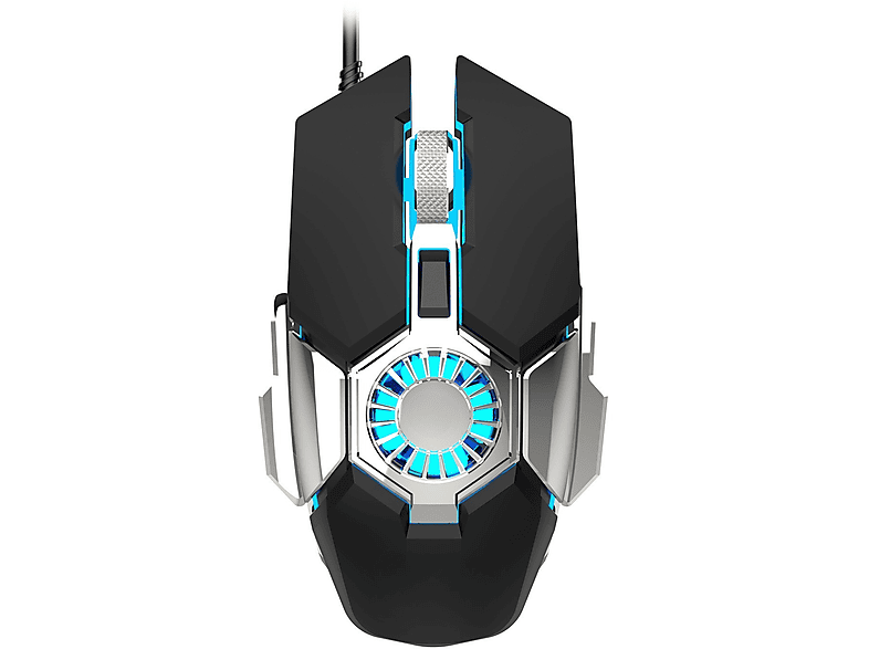 SYNTEK Gaming-Maus mit RGB-Beleuchtung und Kühlventilator ...