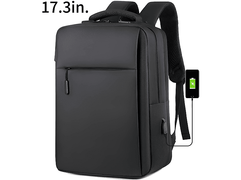 DECOME Herren Business-Rucksack Wasserdicht Großes Fassungsvermögen Schwarz