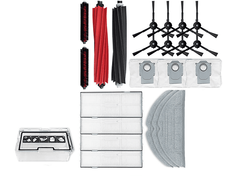 26 Stück Zubehör Für Roborock S8 MaxV Ultra Saugroboter, 2 Hauptbürste 4 Staubbeutel 4 Wischtücher 4 Seitenwischer 4 Filter 6 Seitenbürsten 1 Reinigungsbürste 1 Schraubendreher