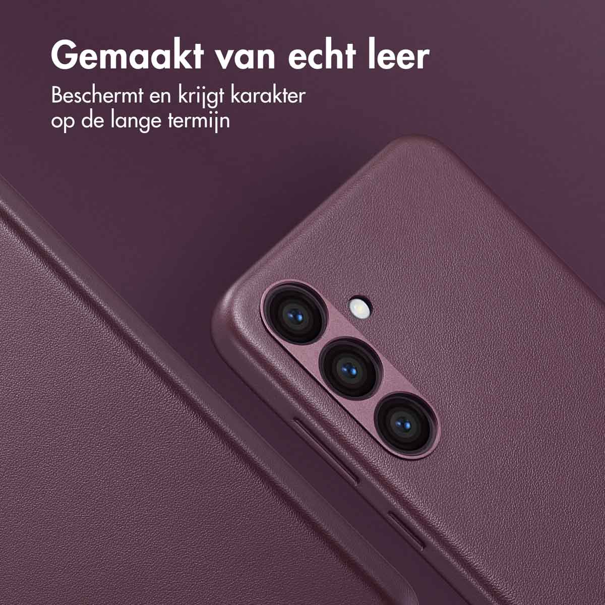ACCEZZ MagSafe Leather Backcover - Geschikt voor Samsung Galaxy S24 Plus - Telefoonhoesje voor Samsung Samsung Galaxy S24 Plus Paars