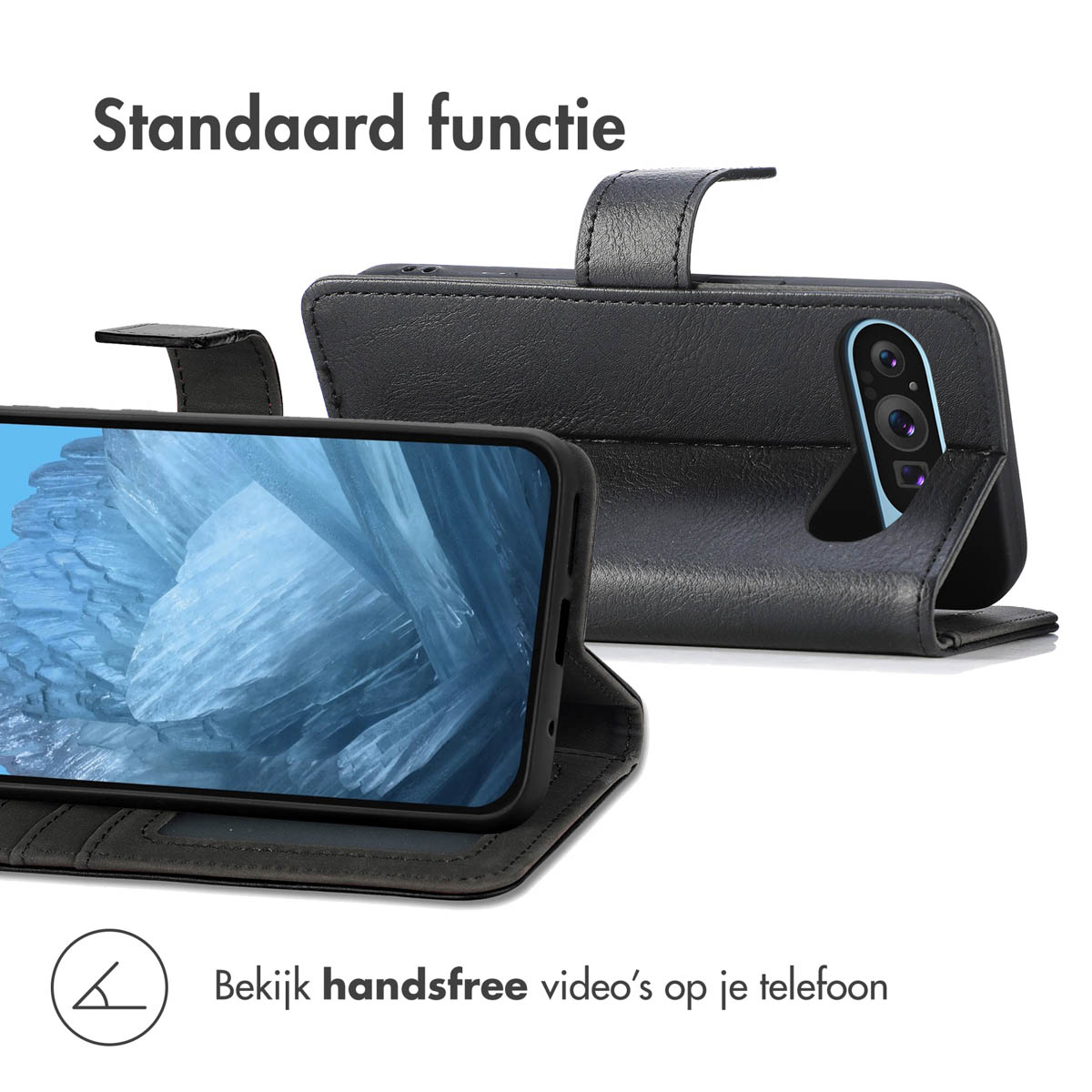 IMOSHION Coque folio compatible avec Google Pixel 9 Pro XL Étui de Téléphone voor Google Google Pixel 9 Pro XL Noir