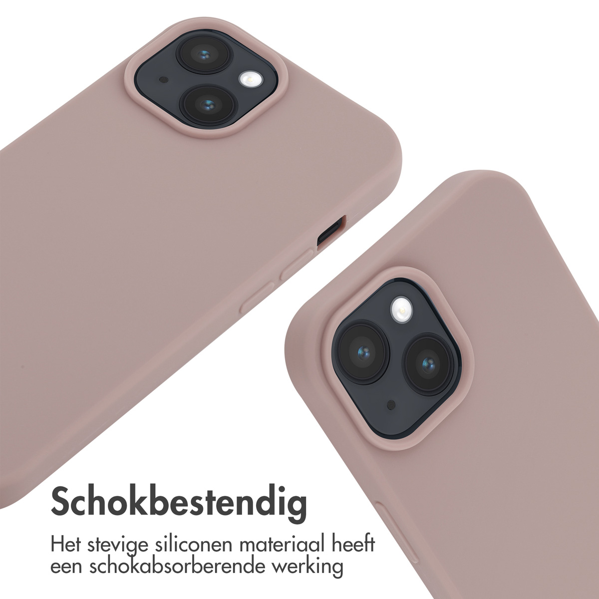 Rosa Handyhüllen. Text: Stoßfest. Die Kameras des Telefons sind sichtbar.