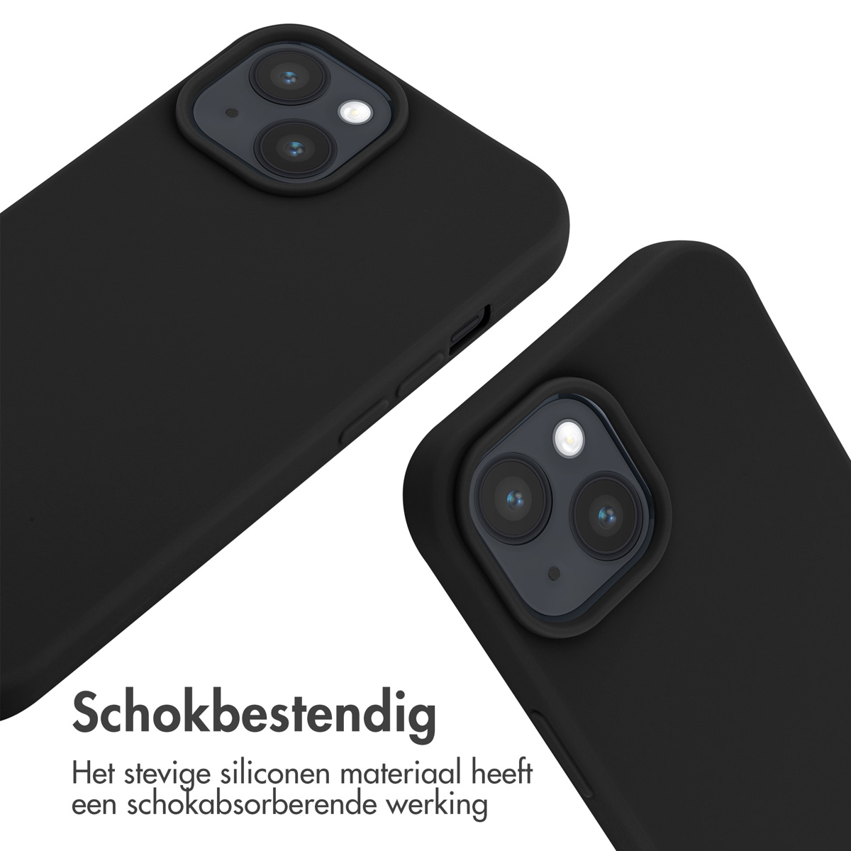 Zwei schwarze Handyhüllen, zur Kamera geneigt. Zeigen Kamerateile.
