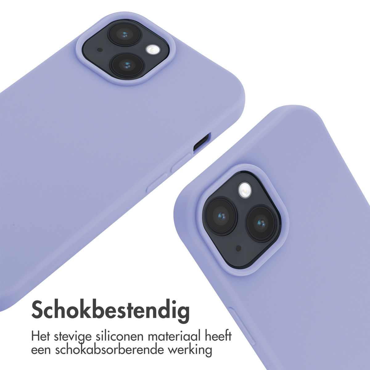 Zwei hellviolette Handyhüllen mit Kameras werden gezeigt, eine über der anderen.