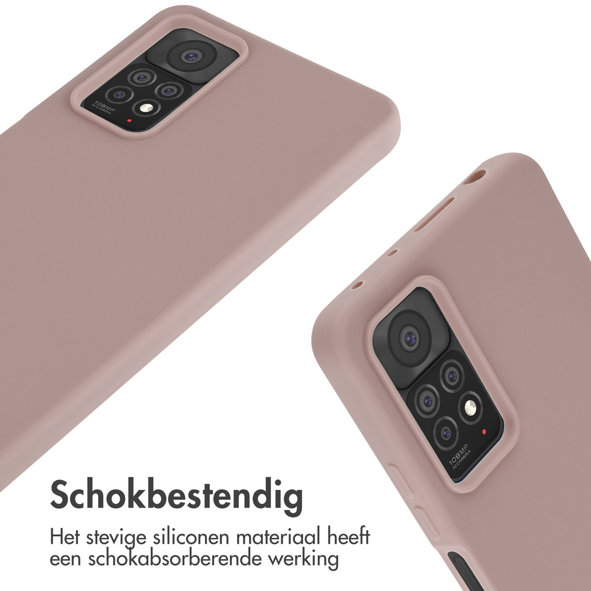 Due custodie per telefono, rosa, angolate. Testo: Antishock.