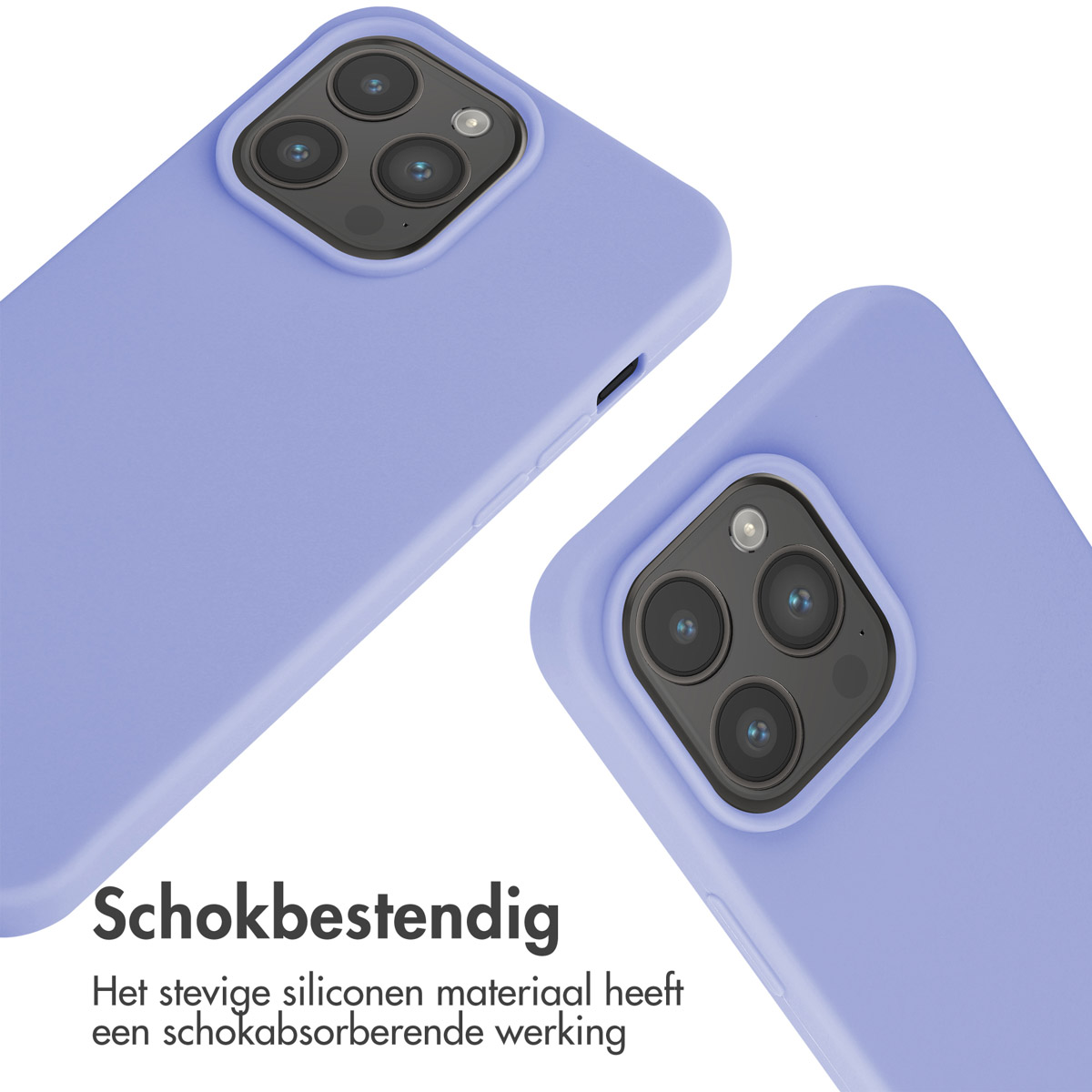 Zwei hellviolette Handyhüllen, eine mit sichtbarer Kamera.