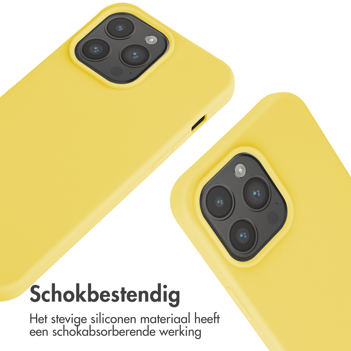 Gelbe Handyhüllen, Nahaufnahme, die Kameraausschnitte und die glatte Oberfläche zeigen.