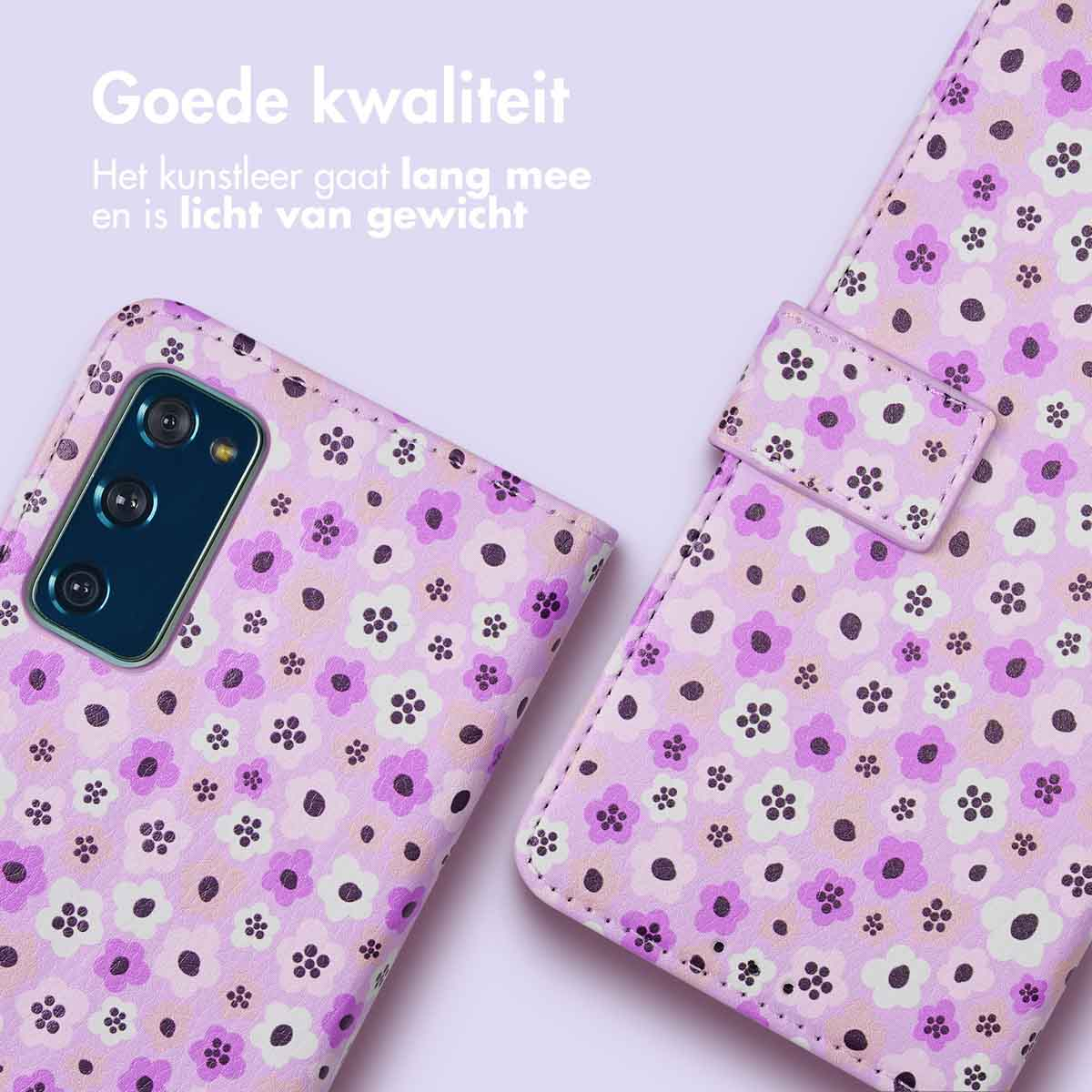 Étui portefeuille pour téléphone avec motif floral. Bonne qualité, léger et durable.