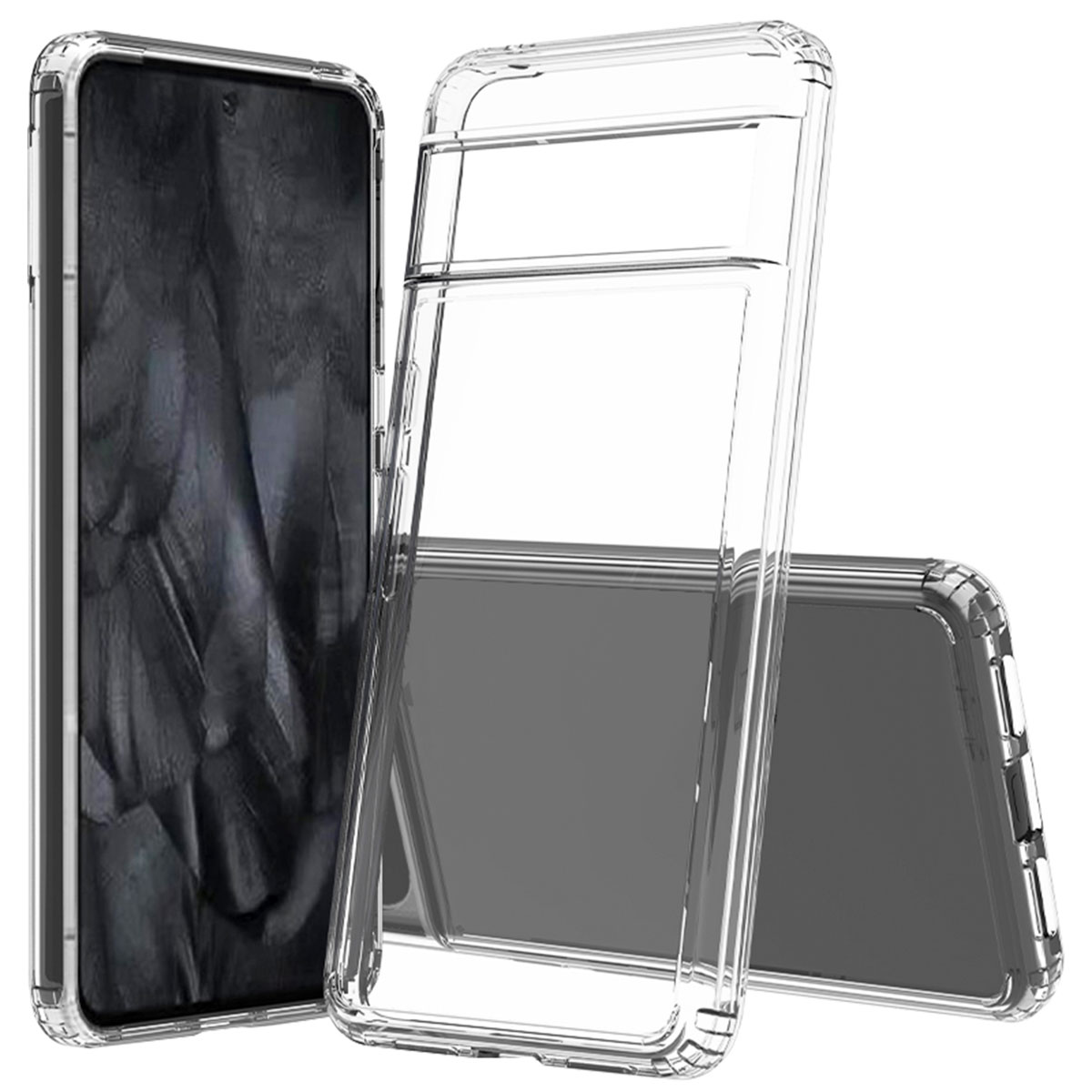 Trois coques transparentes. Texte: Coque transparente.