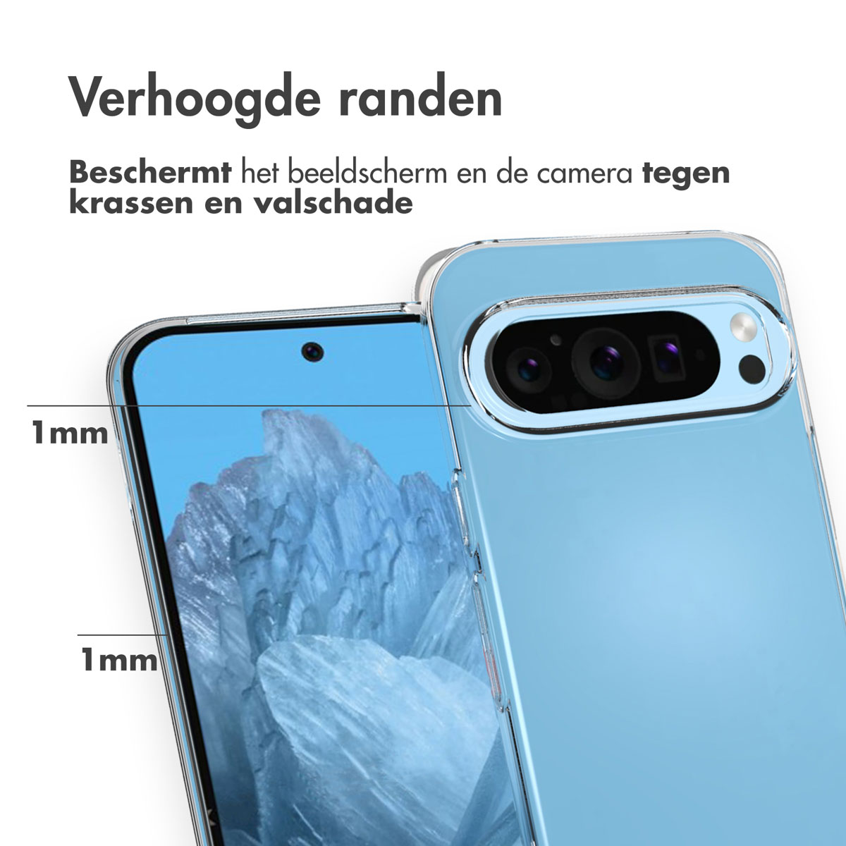 Cover Google Pixel 9a anello magnetico trasparente - Blu - Italiano