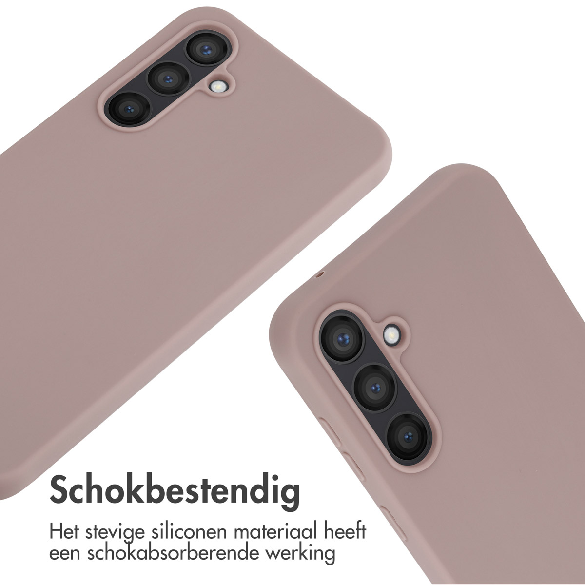 Roze telefoonhoesjes met zichtbare cameralenzen. De achtergrond is wit.