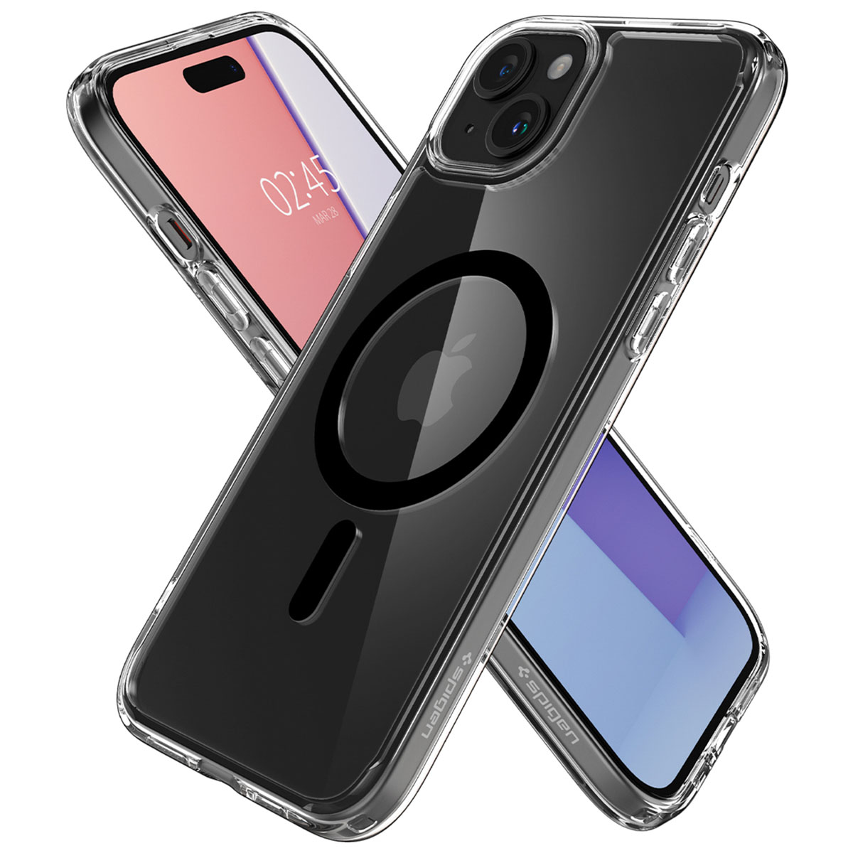 Two phones in clear cases. The text says: MagSafe compatible.
