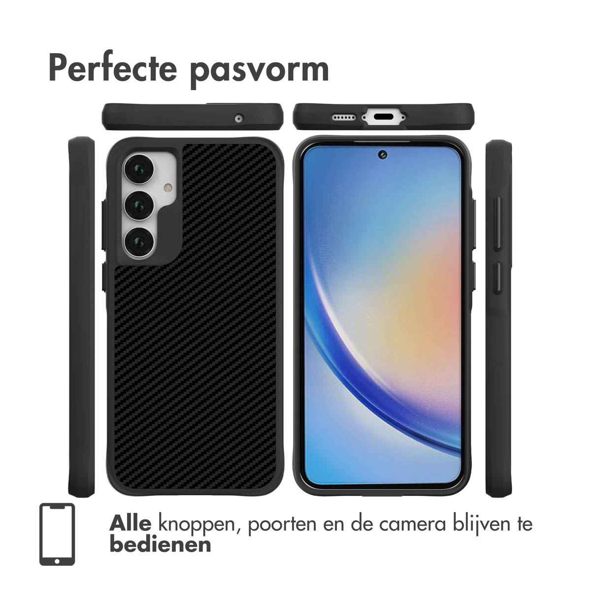 Coque de téléphone, téléphone et accessoires. Tous les boutons, ports et caméra restent opérationnels.