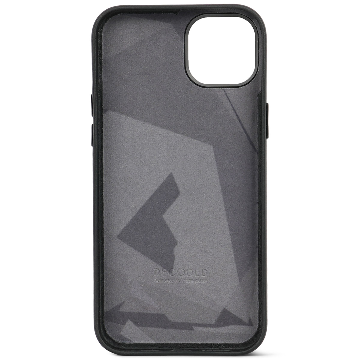 Handyhülle, die ein dunkles Design zeigt. Das Design ist durch die transparente Hülle sichtbar.