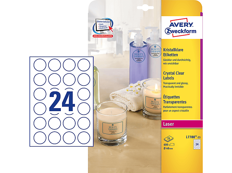 Avery Zweckform5080 Jam Labels A4 240 Round ... - Desertcart