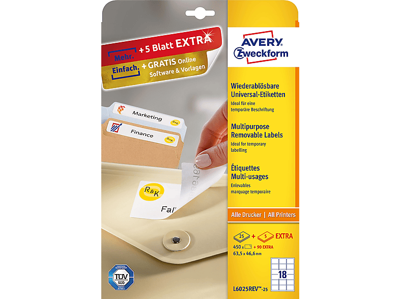 Avery Zweckform Etikett Avery Zweckform Etikett L6039-20 45,7x21,2mm - View #2