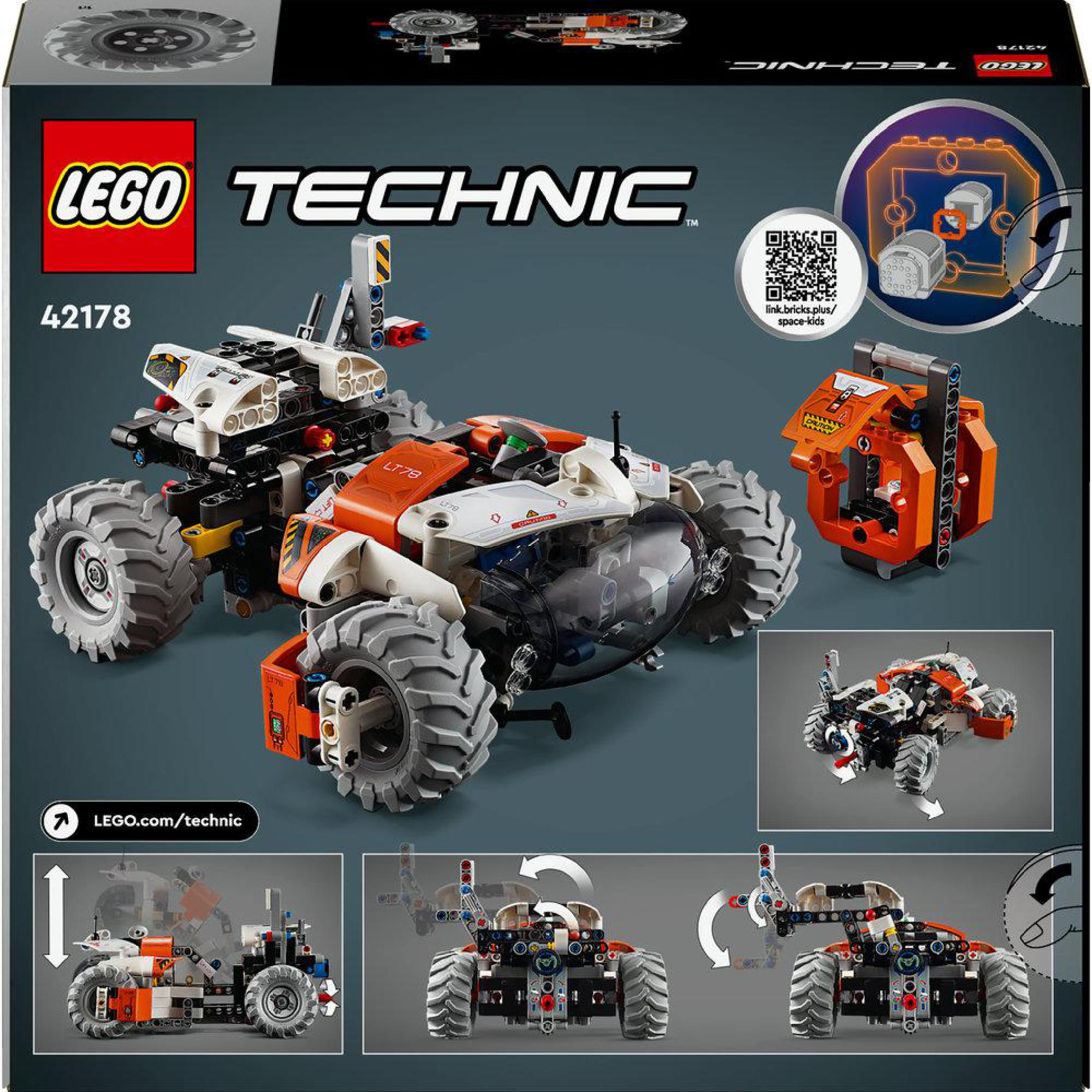 Juguete Lego Technic, vistas desmontadas y montadas.