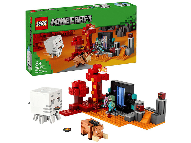 LEGO Minecraft 21255 Hinderlaag bij het Nether-portaal Ensemble de ...