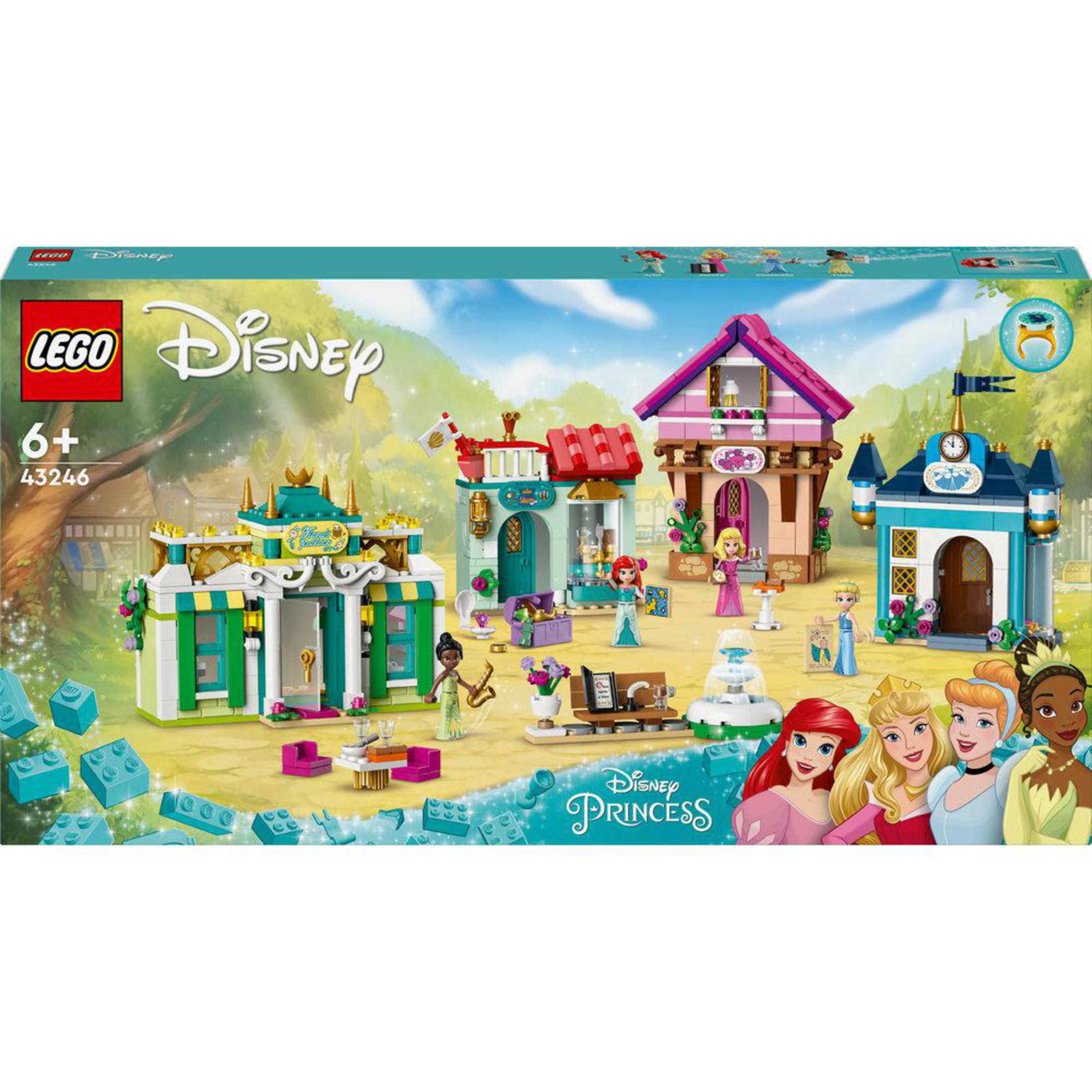 Zestaw Lego Disney Princess. Zawiera zabawki-budynki z figurkami księżniczek Disneya.