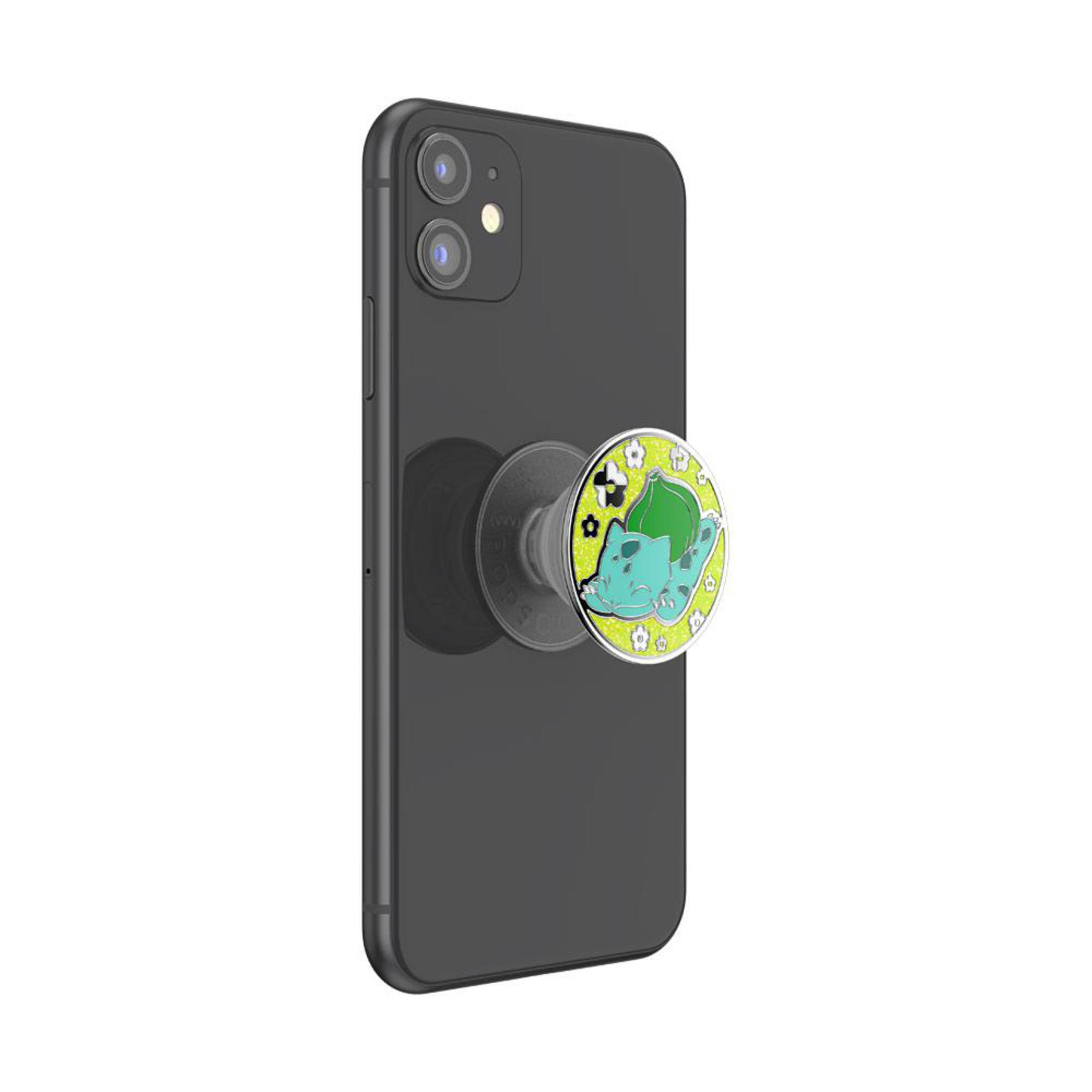 Schwarzes Telefon mit Bulbasaur PopSocket.