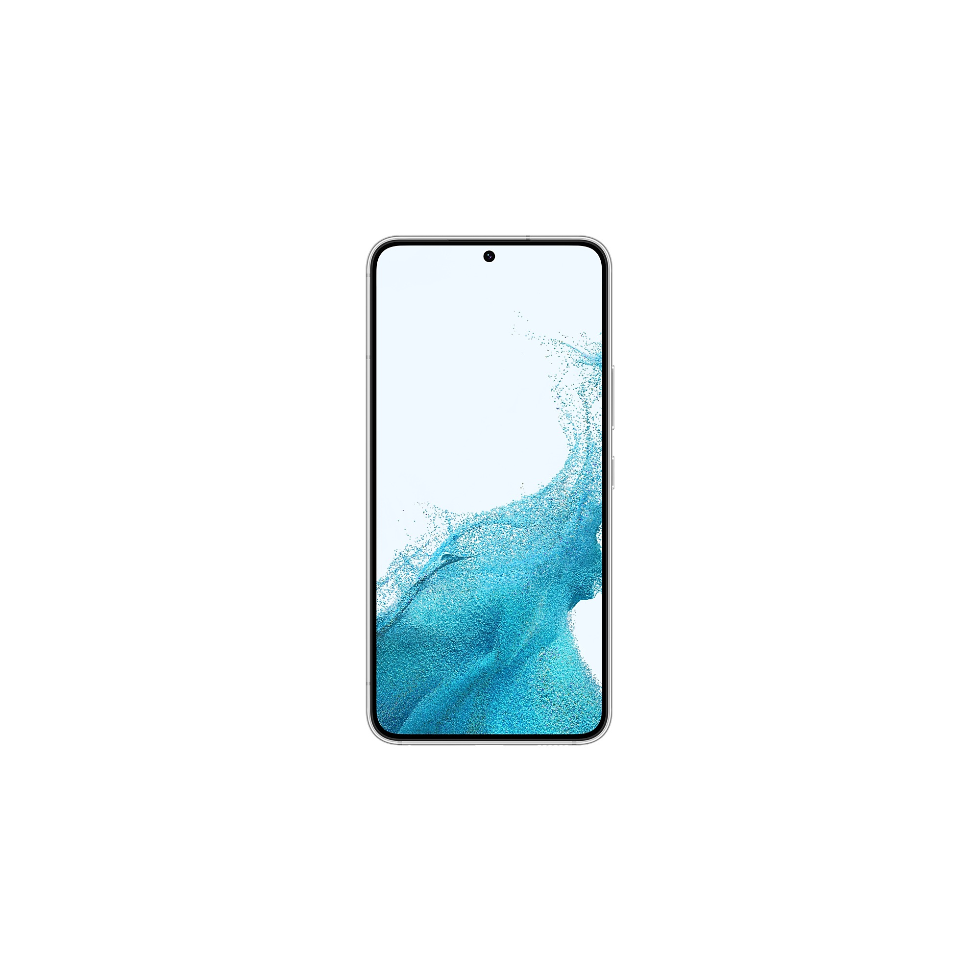 Smartphone sobre fondo blanco. La pantalla muestra un patrón ondulado.