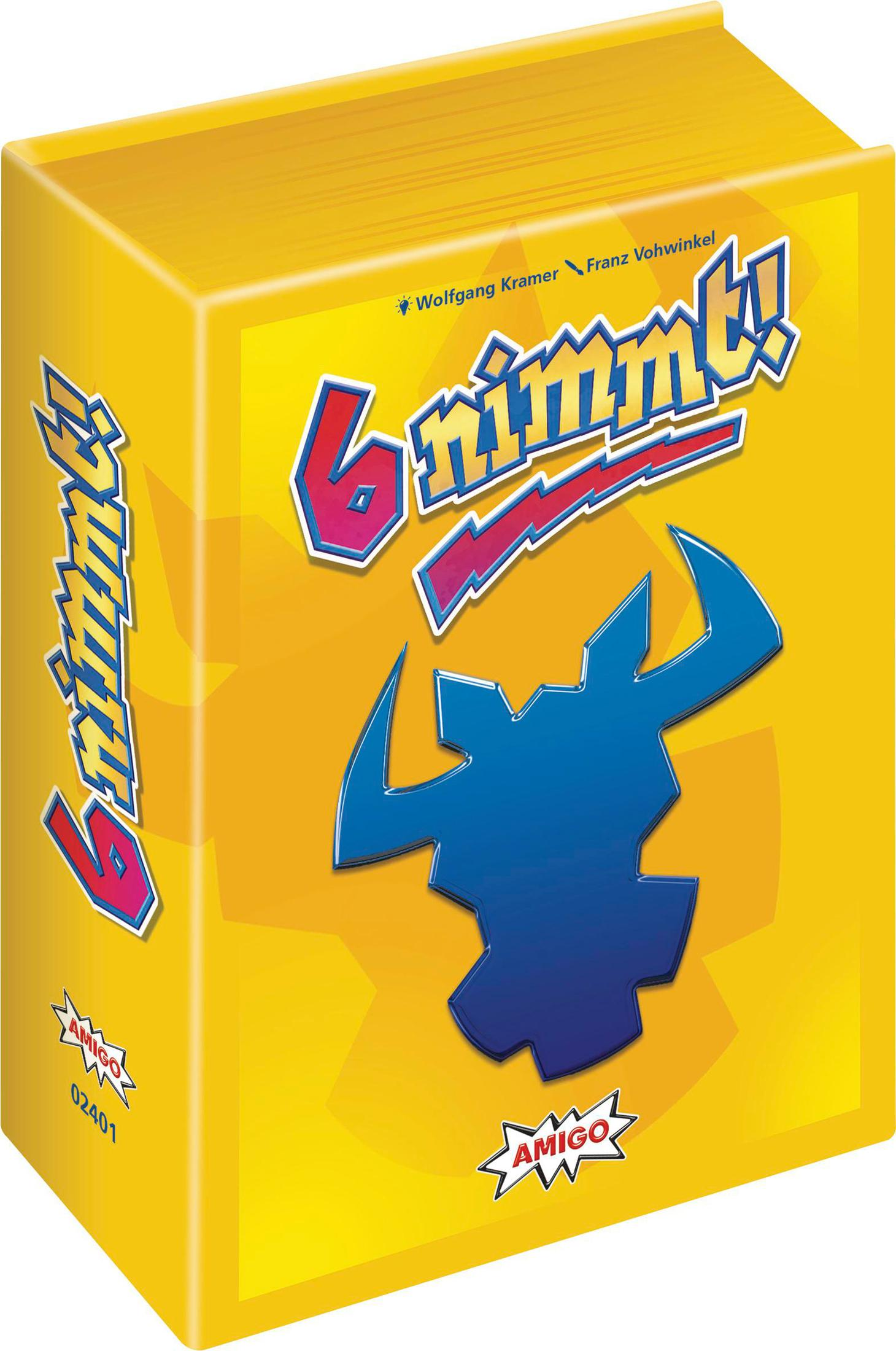 Boîte de jeu de société jaune avec une illustration de monstre bleu et le nom du jeu.