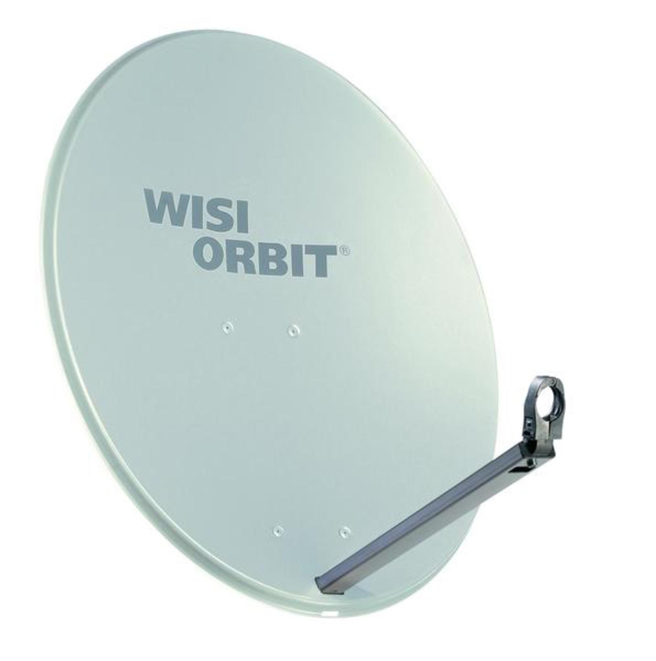 Eine Satellitenschüssel mit dem Text 'WISI ORBIT'.