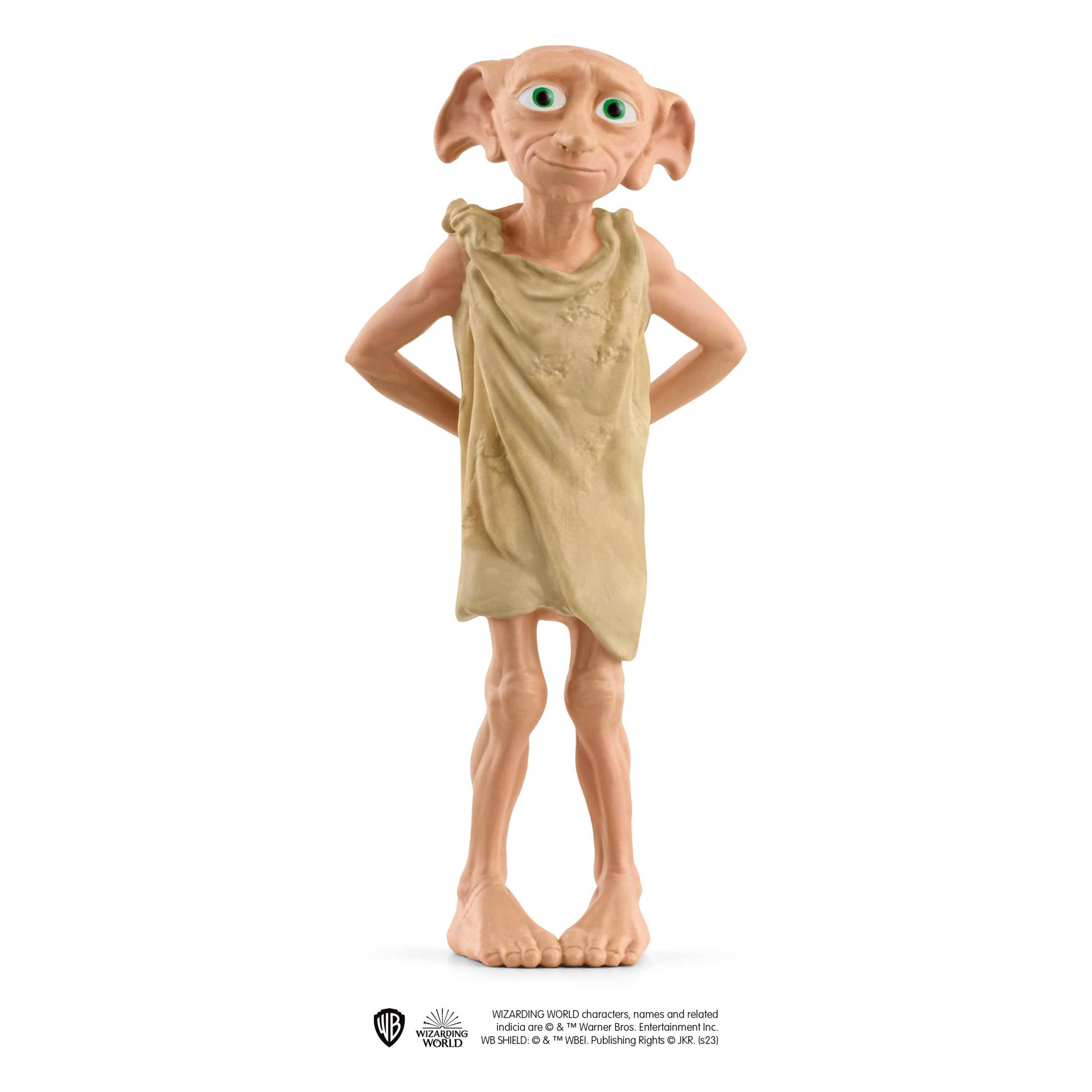 Dobby, eine Harry-Potter-Charakterfigur. Er trägt ein Tuch und hat große Ohren. Weißer Hintergrund.