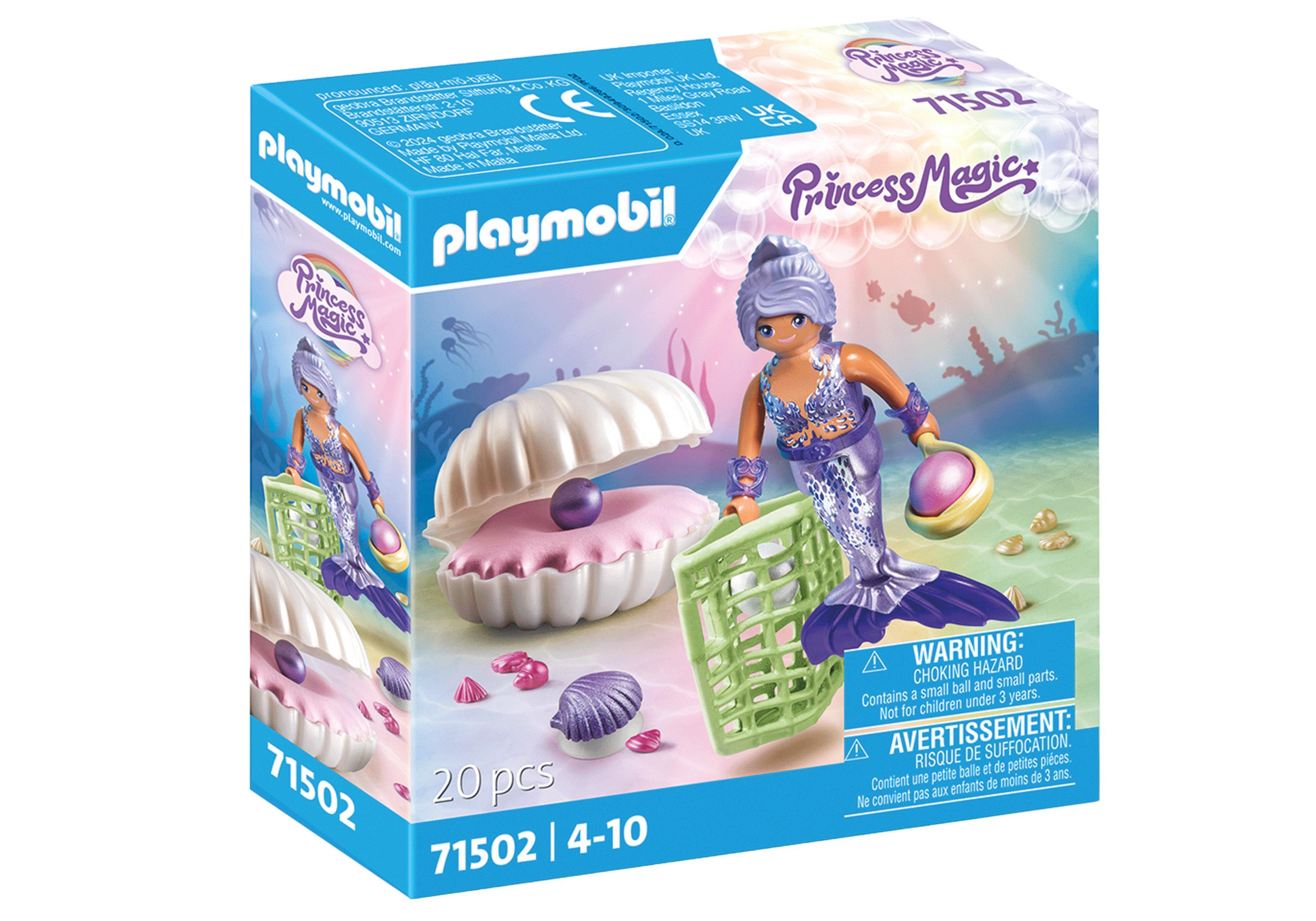 Playmobil Princess Magic+ Setbox mit einer Meerjungfrau, Muschel und Zubehör.