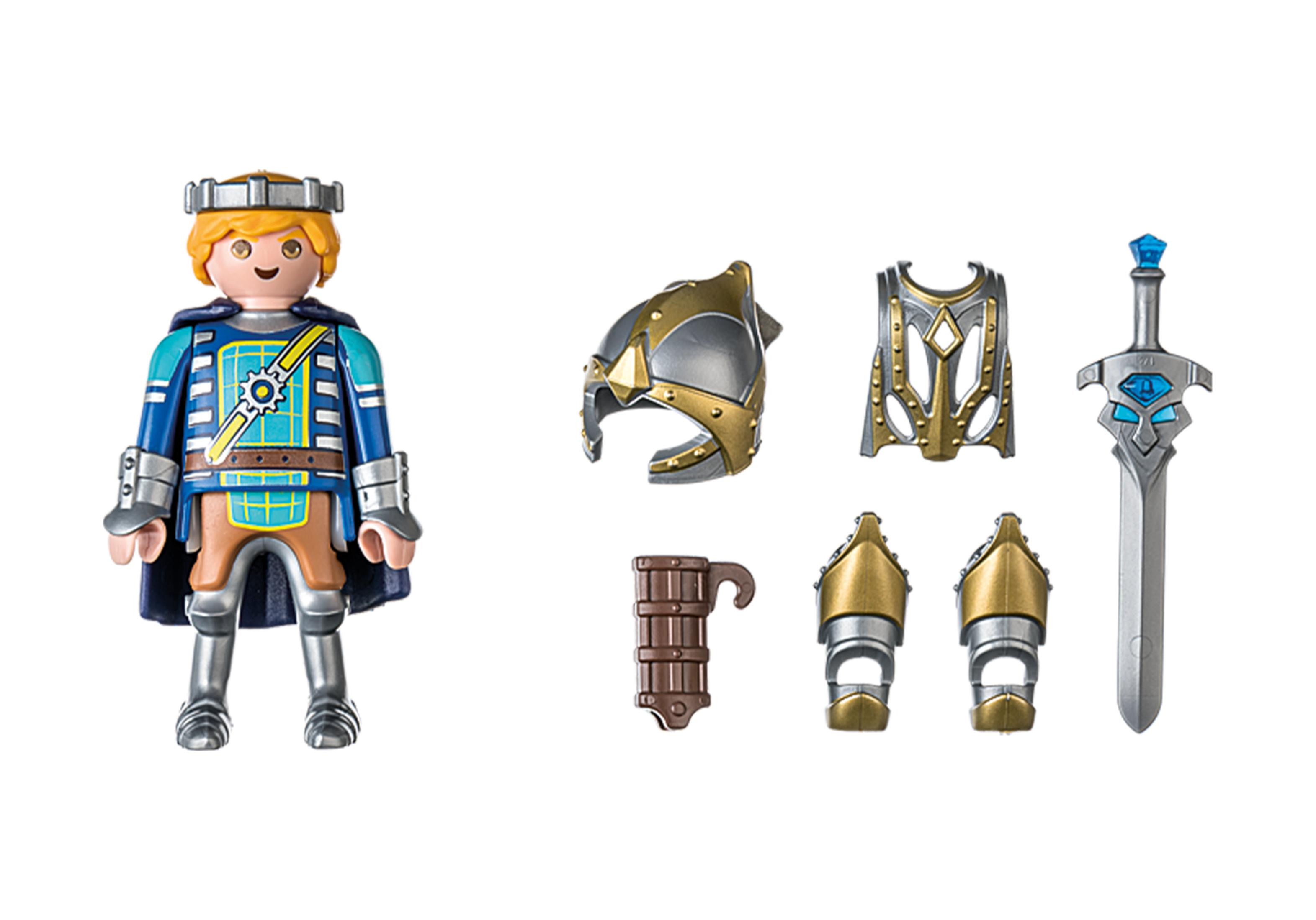 Playmobil-Figur eines Königs mit Rüstung und Schwert.