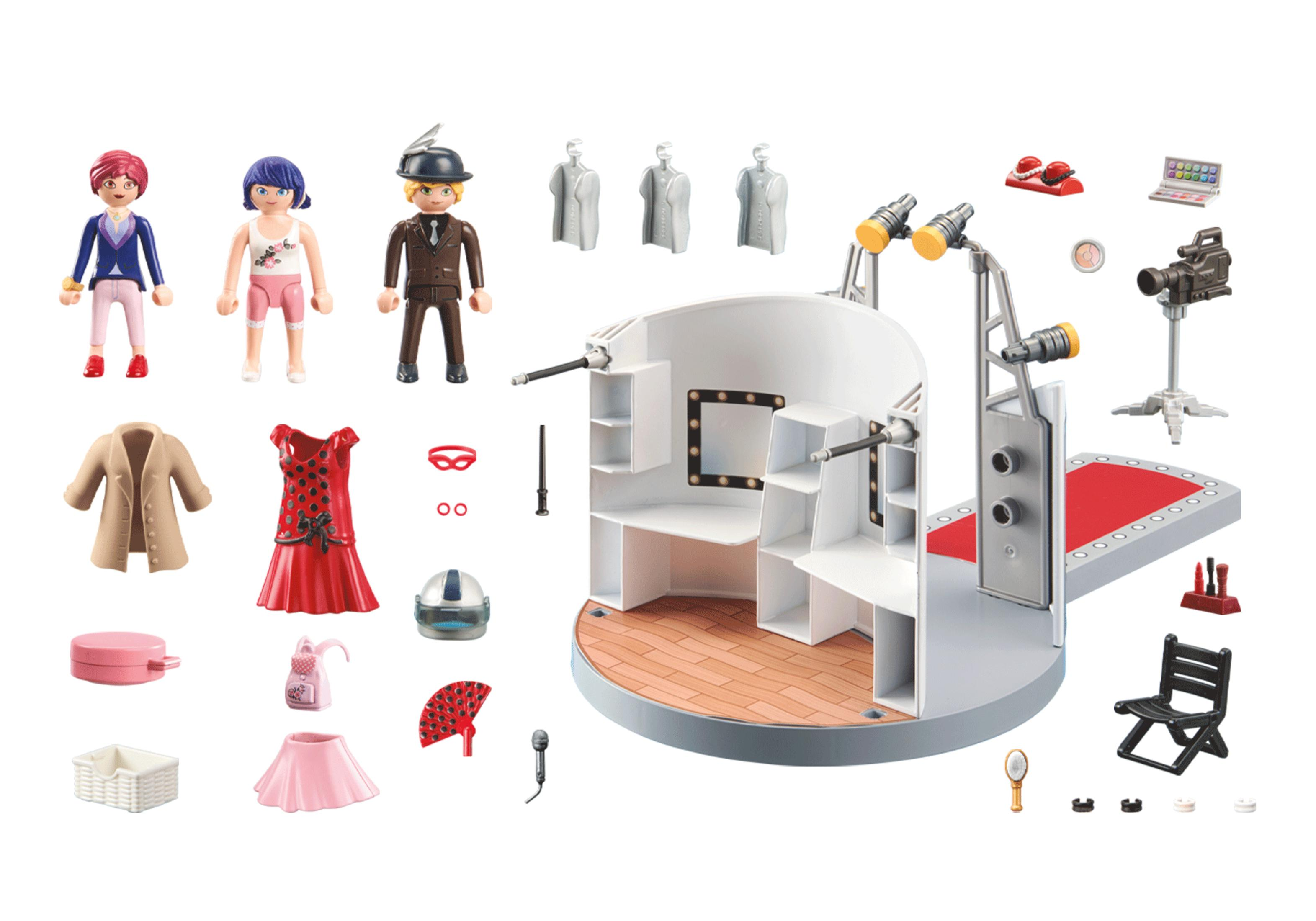 Set Playmobil: un set cinematografico con personaggi e accessori. Include telecamera, luci e trucco.