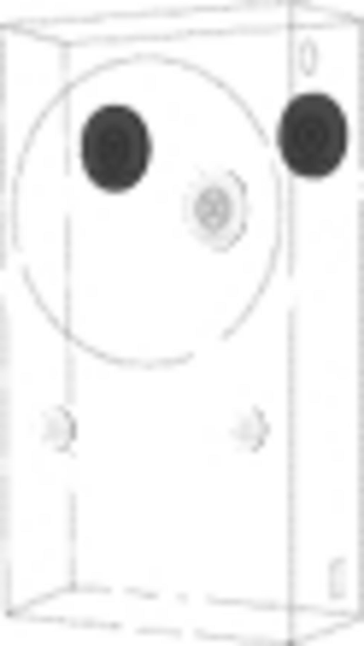 Minimalistyczna ilustracja urządzenia z dwoma ciemnymi okręgami i jednym mniejszym okręgiem, wewnątrz przezroczystej kostki.