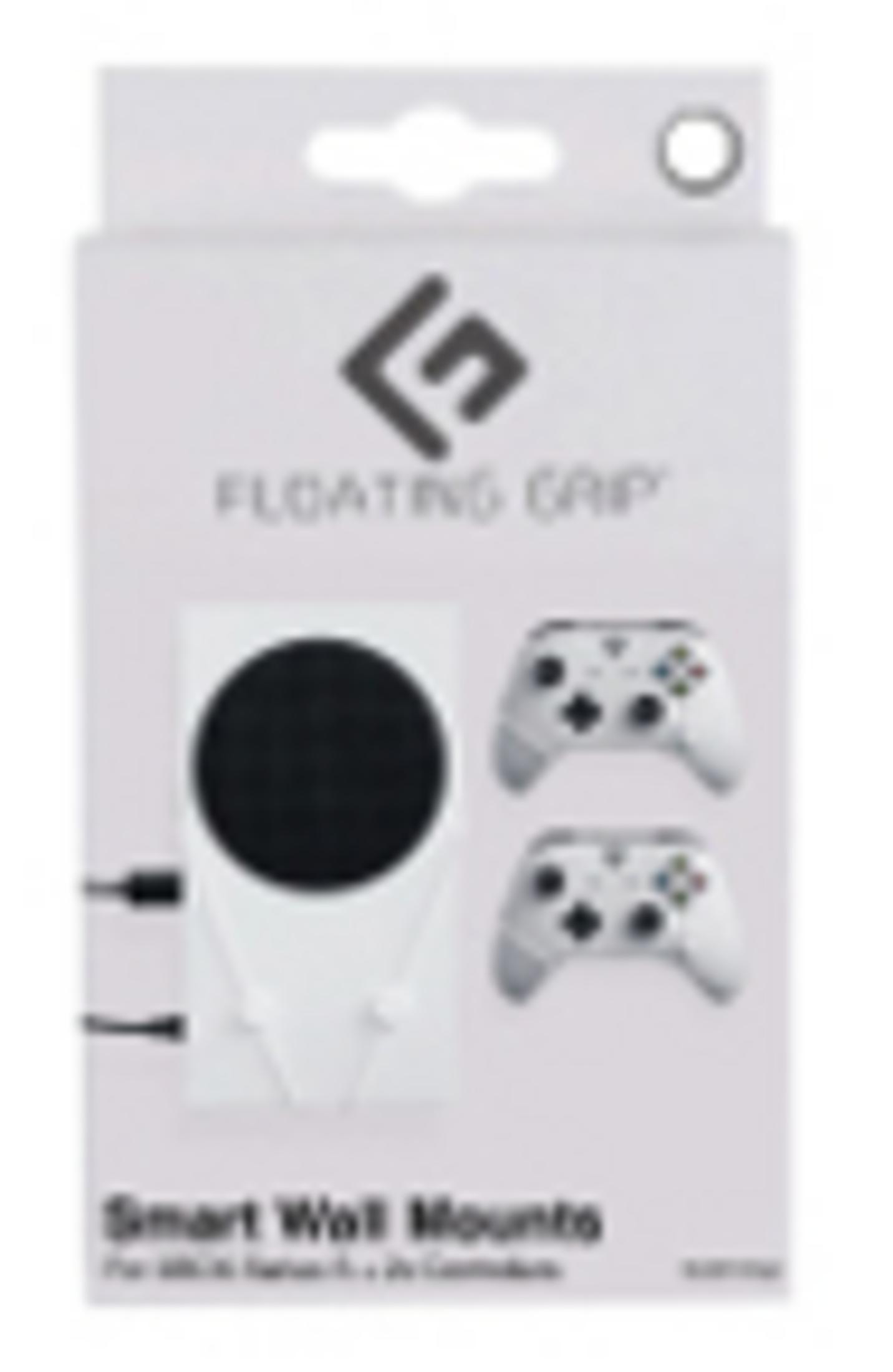 Białe opakowanie z czarnym stojakiem Xbox i dwoma białymi kontrolerami.