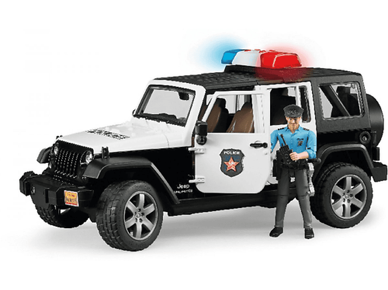 Bruder Jeep Wrangler Police - Voiture Jouet 1/16 Avec Policier - 3 Ans+
