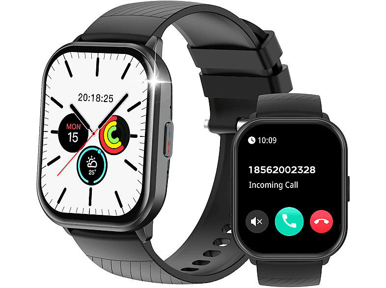 RAYOFI ZL99J Smartwatch Silikon, 220 mm, Schwarz/Gold/Silver