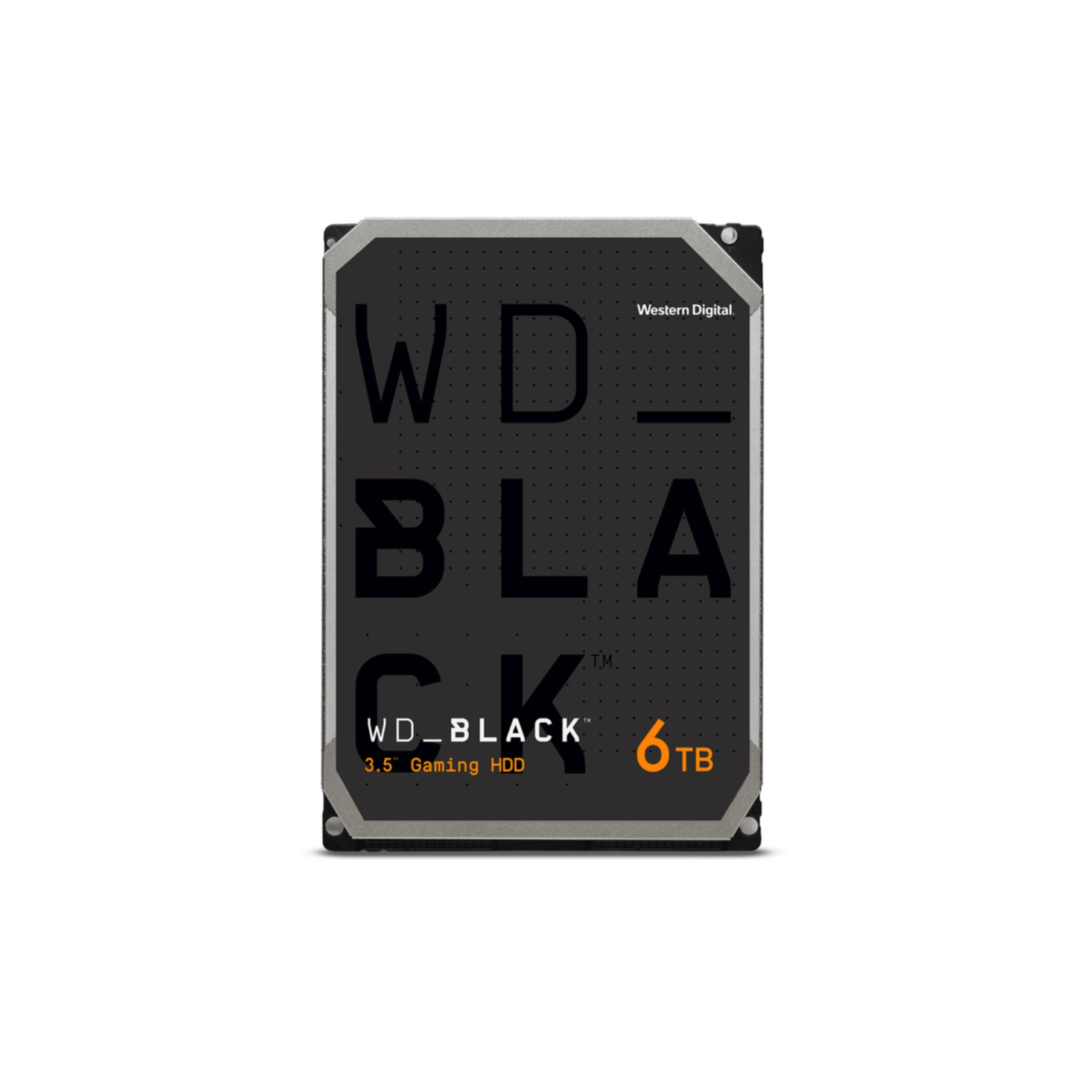Dysk twardy WD_BLACK 6 TB. Czarna obudowa z napisem WD_BLACK i 6 TB z przodu.