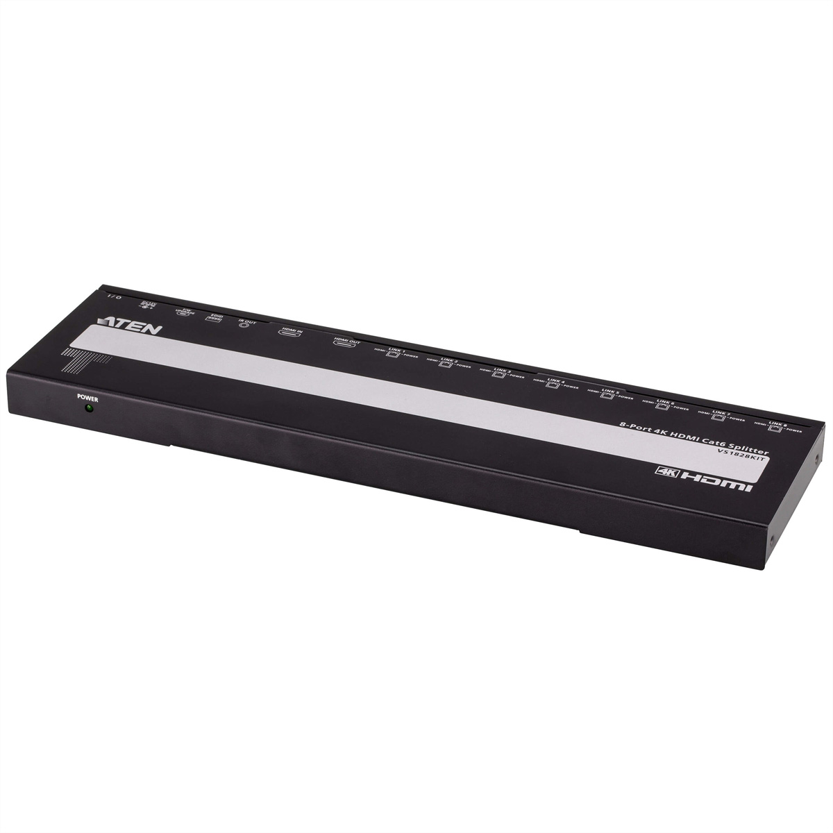 Un séparateur HDMI 4K à 5 ports noir avec plusieurs ports et la marque 'ATEN' visible.
