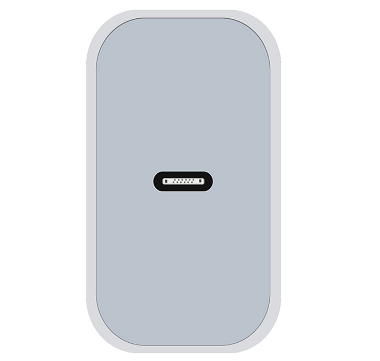Weißes USB-C-Ladegerät mit einem einzigen USB-C-Anschluss.