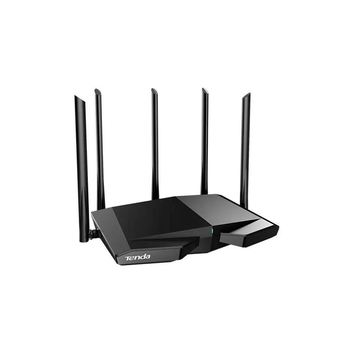 Ein schwarzer Router mit 6 Antennen.