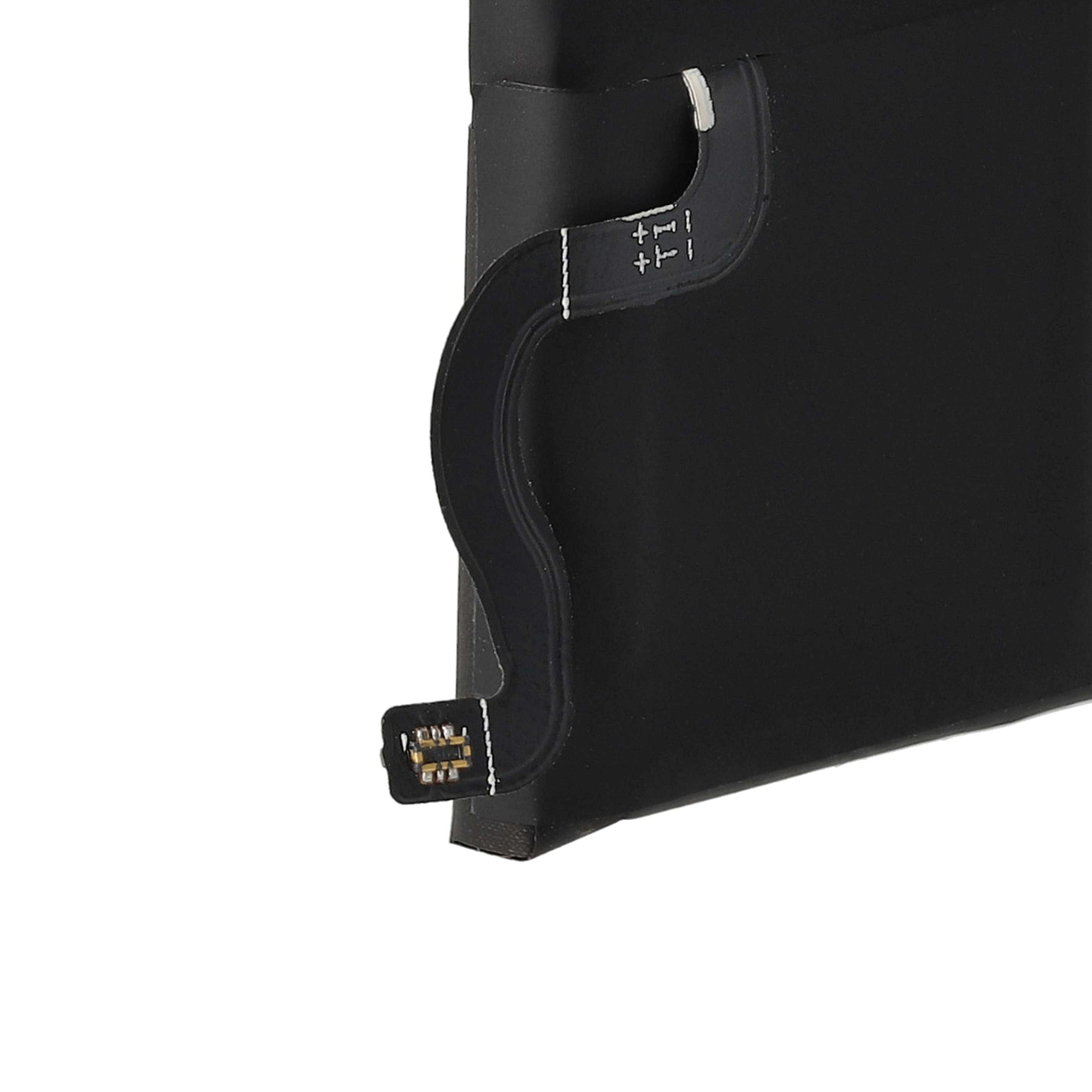 Schwarzer rechteckiger Akku mit einem weißen Stecker an der Seite.