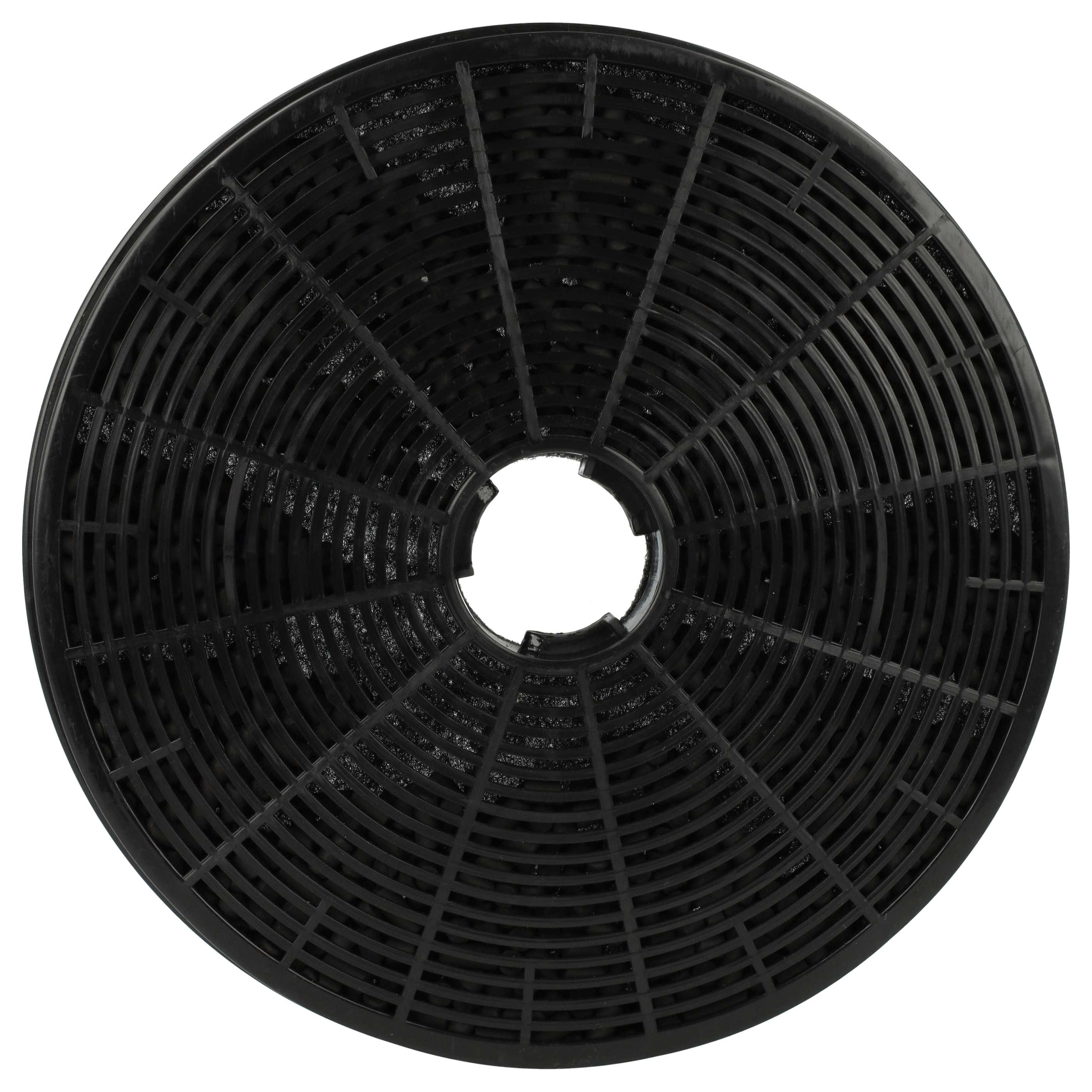 Ein runder, schwarzer, kreisförmiger Filter mit einem Gitterdesign und einer zentralen Öffnung. Er besteht aus Kunststoff.