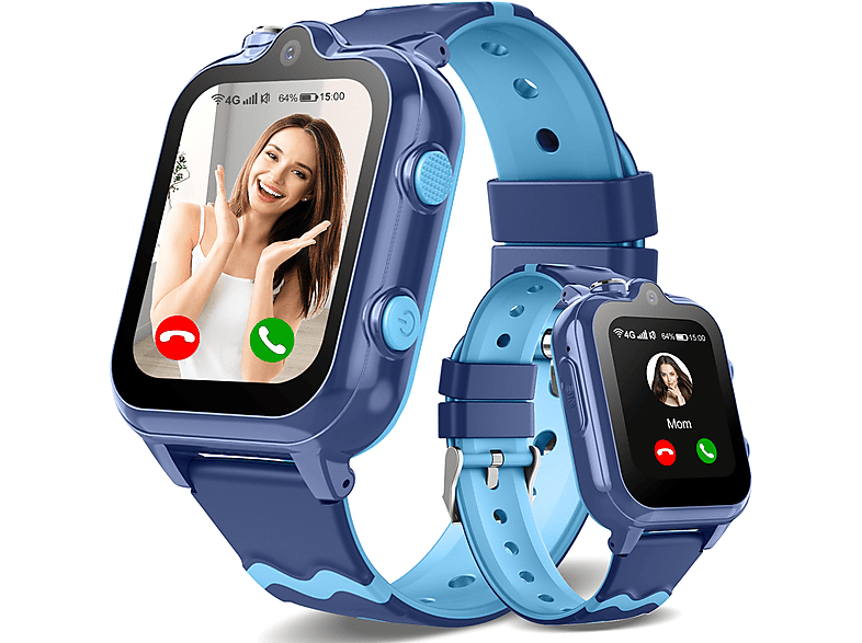 Silikonhülle Mit Band Für Carneedi D38 Kinder-Smartwatch – Blau
