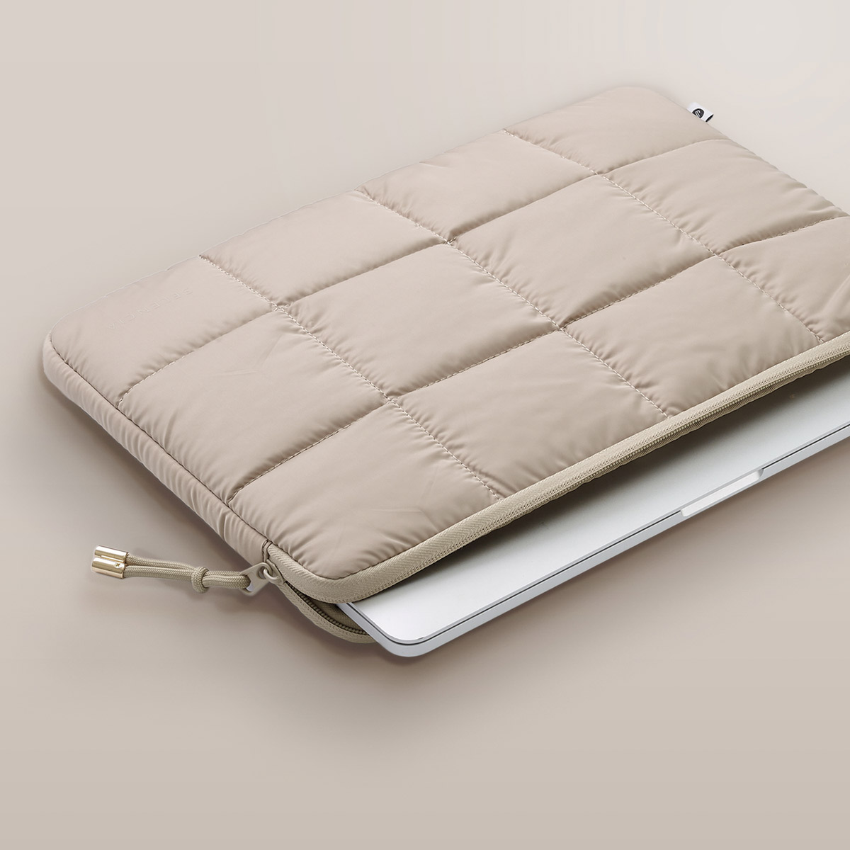 SELENCIA Puffy Laptop Hoes - Laptop Sleeve 14 in Beige