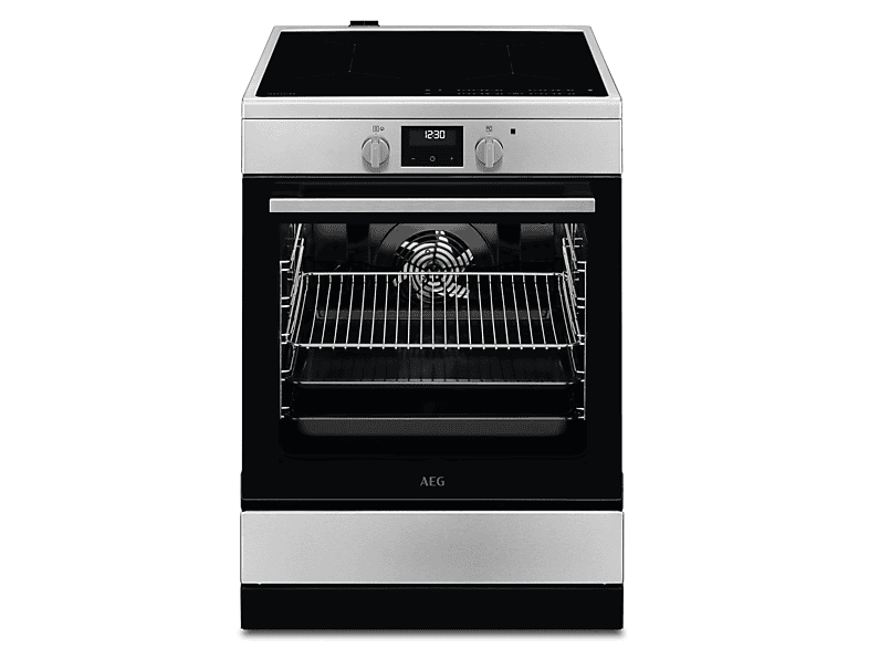 Cocina eléctrica  - CIB6646ABM AEG, 596 mm, INOX + Cristal Negro
