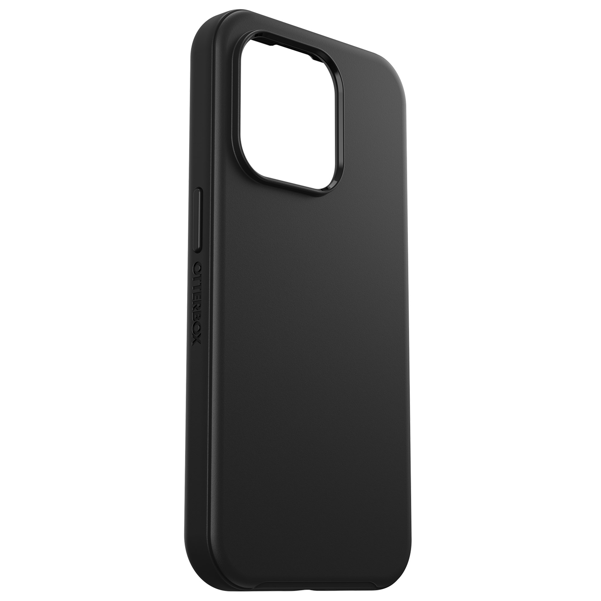 È visibile una custodia nera per telefono con ritaglio per fotocamera e pulsanti laterali.